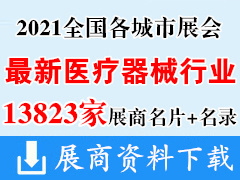 [展商名片]2021全國各城市展會(huì)最新醫(yī)療器械行業(yè)展商名片+展商名錄匯總【13823家】